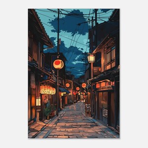 Poster di carta semi-lucida classica di Kyoto Street in Giappone