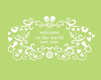 Welcome Wee One Baby Card, Welcome to the World Baby Card, Baby Congratulations Card, New Baby Card, Baby Shower Blank Card