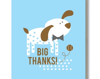 Cute Dog Thank You Card, Big Thanks Blank Thank You Card, Thank You Card for Dog Lovers, Blank Thanks for Animal Lovers, Cute Animal Card