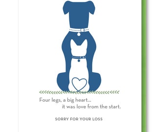 Pet Loss Sympathy Card, Sympathy Card for Dog Lovers, Sympathy Card for Cat Lovers, Sympathy Card for Animal Lovers, Four Legged Friends