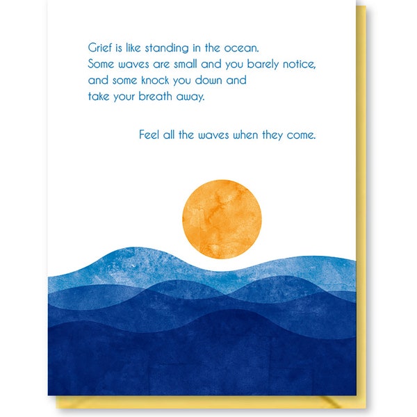 Waves of Grief Sympathy Card, Sad Times Greeting Card, Ocean Themed Thinking of You Card, Card for Grief