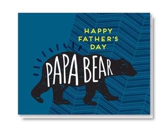 Papa Bear Father's Day Card, Papa Bear Happy Father's Day Blank Card, Bear Greeting Card, Animal Father's Day Card, Card for Dad