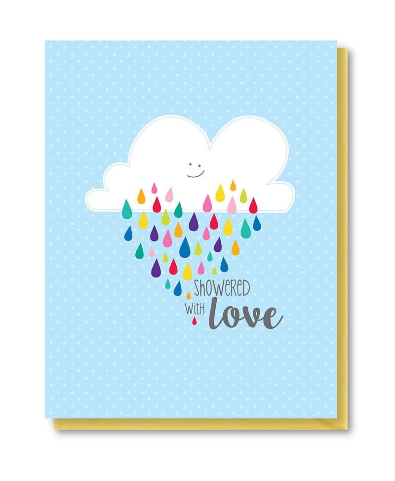 Douche damour Carte de douche pour bébé Happy Cloud Nouvelle Etsy France