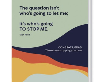 No Stopping You Graduation Card, High School Graduation Card, College Graduate Card, Inspirational Quote for Graduation, Card for Any Grad