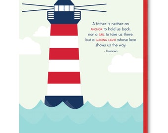Guiding Light Father's Day Card, Father's Day Card for Him, Father's Day Card for Dad, Father's Day Card for Grandpa, Quote Card for Him