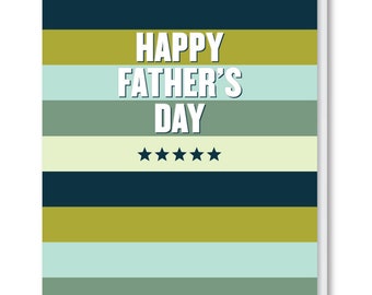 Striped Father's Day Card, Classic Father's Day Card, Father's Day Card for Husband, Father's Day Card for Grandpa, Blank Father's Day Card