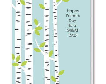 Birch Trees Father's Day Card, Outdoorsy Father's Day Card, Father's Day Card for Husband, Father's Day Card for Grandpa, Nature Loving Dad