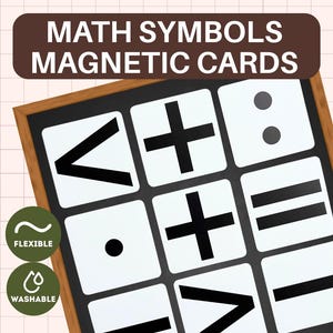 Magnetiska mattesymboler | Verktyg för klassrum och heminlärning | Tal och operationer