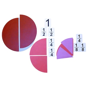 Magnetic Fractions Learning Set: Fractions 1/2, 1/4 & 1/8 | Math Classroom Tool