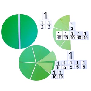 Magnetic Fraction Learning Set | Fractions from 1 to 1/10 | Math Classroom Tool