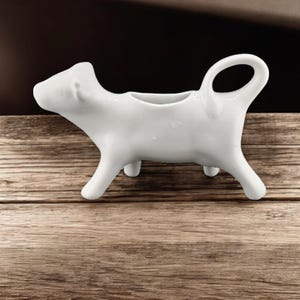 Vintage White Ceramic Cow Creamer