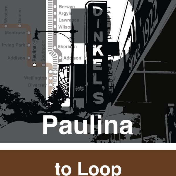 CTA L Stop Sign: Paulina (Brown Line)