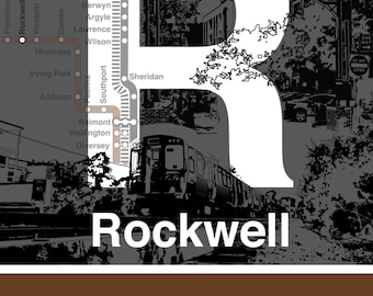 CTA L Stop Sign: Rockwell (Brown Line)