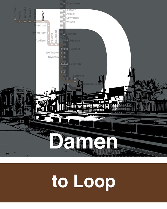 CTA L Stop Sign: Damen brown Line | Etsy