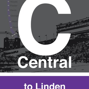 CTA L Stop Sign: Central (Purple Line)