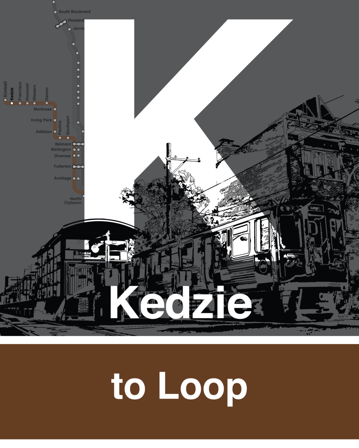 CTA L Stop Sign: Kedzie brown Line - Etsy