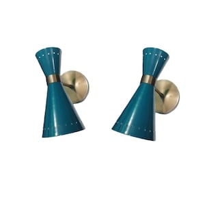 Mid-Century Modern Diabolo Wall Sconce: Italian Brass Stilnovo Style