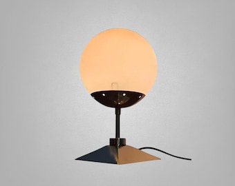 Modern Globe Table Lamp: Frosted Glass Shade, Metal Base