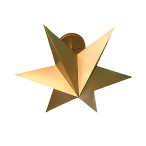 Modern Geometric Pendant Light – Brass Star Ceiling Light Fixture – Minimalist Chandelier for Living Room, Dining Room, Kitchen, Entryway