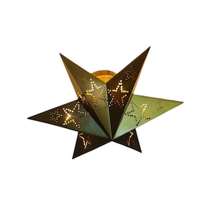 Handmade Star Lantern: Moroccan Brass Flush Mount Ceiling Light