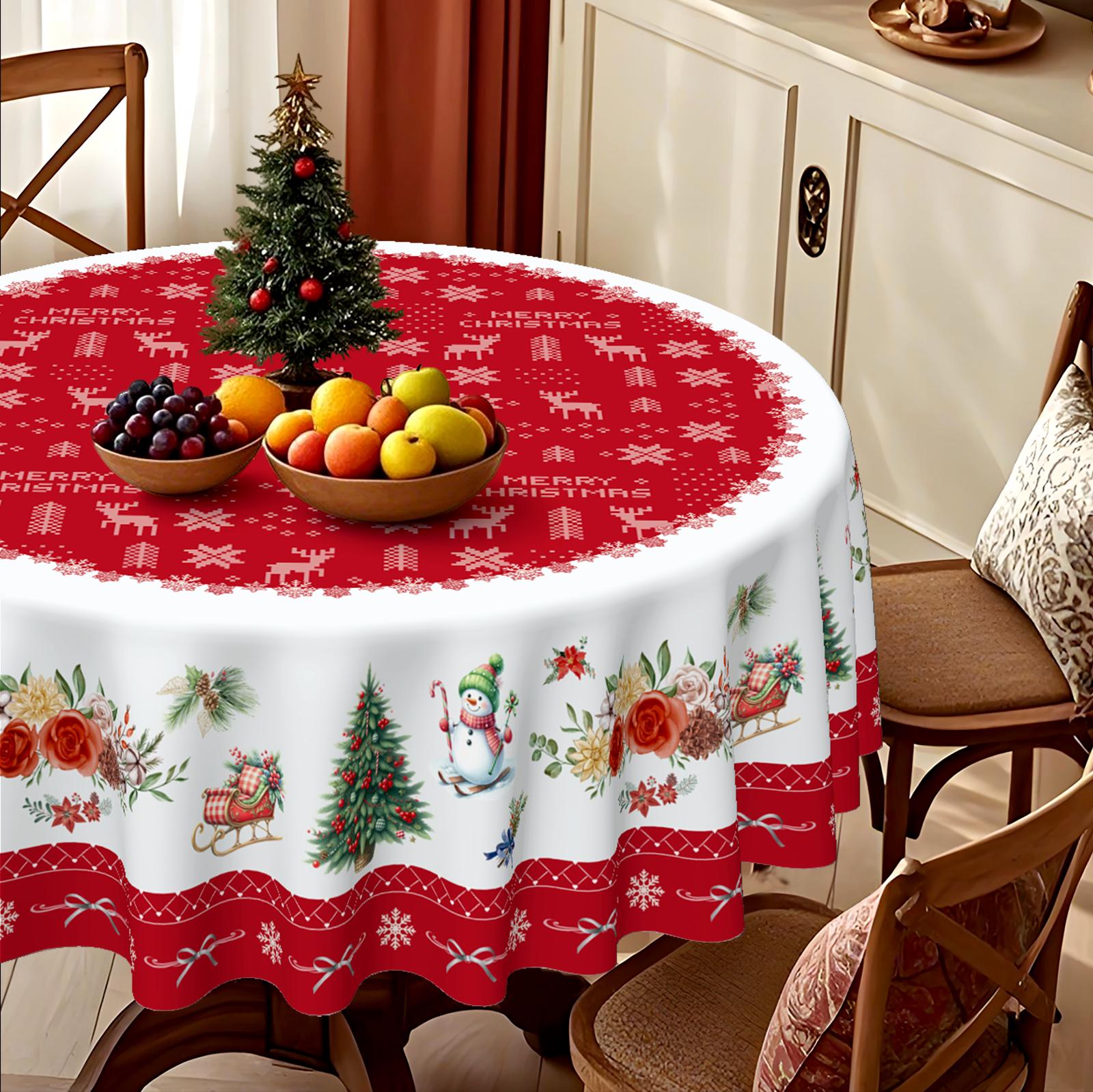 Round Christmas Tablecloth Australia