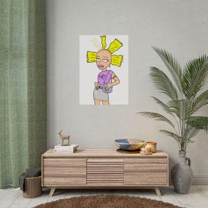 Póster infantil de dibujos animados, arte mural con ilustraciones divertidas, ilustraciones imprimibles para geeks, pósteres enrollables para guardería, decoración de habitaciones infantiles.