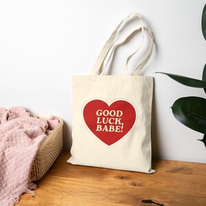 Good Luck draagtas katoenen canvas baby - herbruikbare boodschappentas, milieuvriendelijke boodschappentas, geluksbrenger cadeau, inspirerende draagtas, babyshower