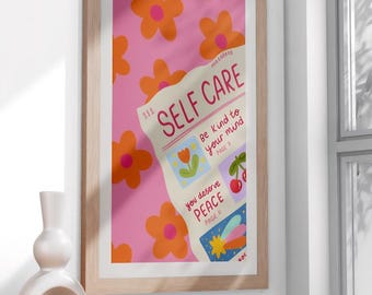 Digitale zelfzorgprint: positieve affirmaties, geestelijke gezondheidskunst (digitale download)