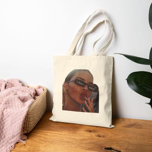 Cotton Canvas Tote Bag, Funny Tote, Reusable Shopping Bag, Eco-Friendly Grocery Bag, Sarcastic Quote Bag, i dont care