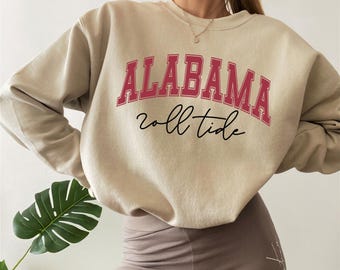 Alabama Sweatshirt,Bama Tshirt, Vintage Aesthetic Game Day Tee, Alabama Football Fan Shirt,Alabama Crewneck Oversized Shirt,