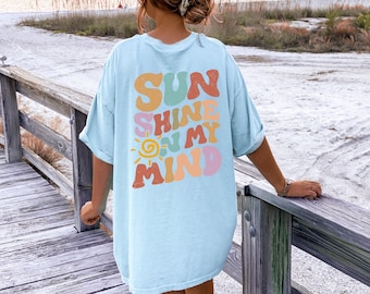 Comfort Colors Retro Sun Shine On My Mind Tshirt,Beach,Sunny Tshirt,Summer Gift Tee,Summer Tee,Retro Summer Vacation,Sunshine summer,E132