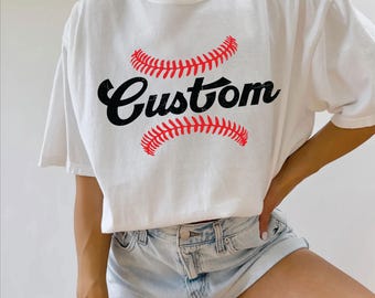 Comfort Colors Custom Baseball Tshirt, Baseball Mom Tshirt, Baseball Mama tee, Personalized Baseball Tshirt,Custom Baseball Team Tshirt,,E75