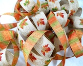 NEW Fall Ribbon Duet-Two Coordinating Wire Edge Decorating Ribbons, Thanksgiving, Autumn, Rustic, Woodland