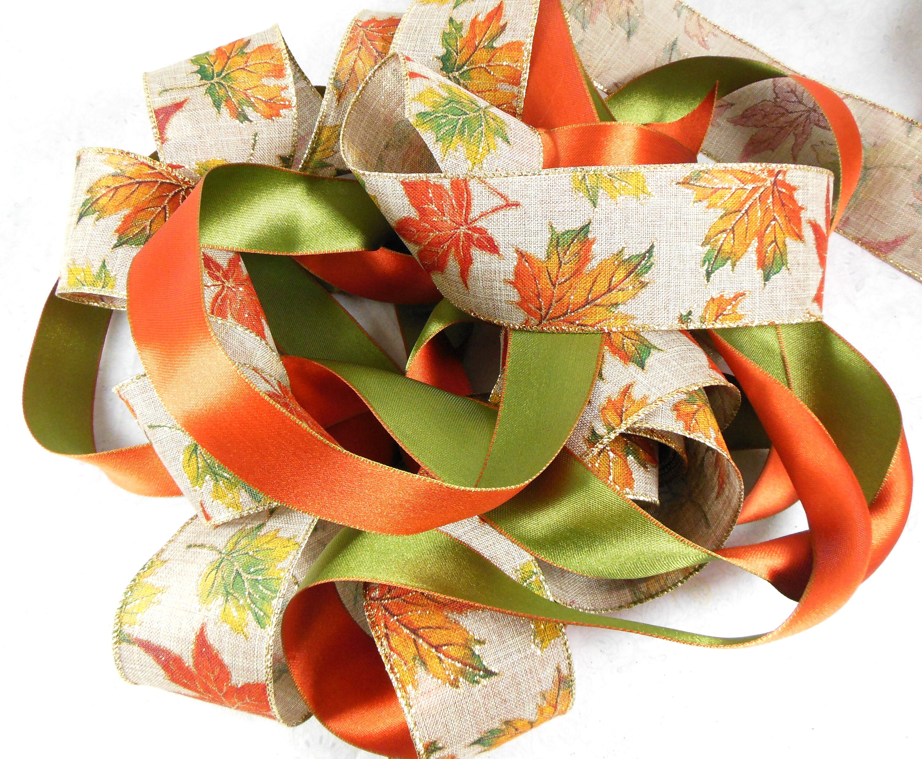 Ribbon Duet Coordinating Narrow and Wide Fall Ribbons for Etsy