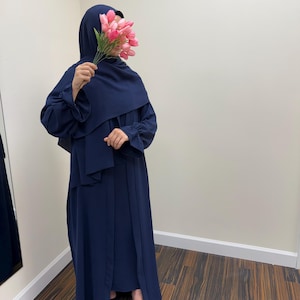 Turkish Aerobin Abaya Set: 3-Piece Modest Dress, Inner Dress & Belt