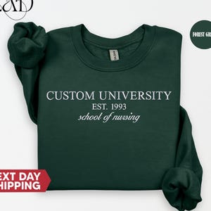 Sweat-shirt universitaire brodé personnalisé : sweat à capuche universitaire personnalisé, tenue de l&#39;équipe universitaire