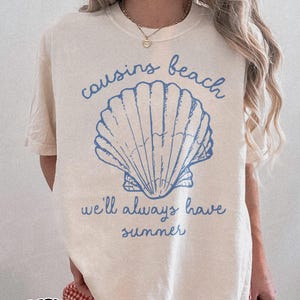 Cousins Beach Comfort T-shirt, The Summer I Turned Pretty Shirt, Team Conrad Team Belly Team Jeremiah Tee, Grappig strandcadeau, Zomer T-shirt afbeelding 1