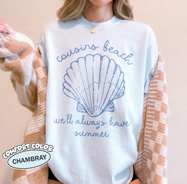 Cousins Beach Comfort T-shirt, The Summer I Turned Pretty Shirt, Team Conrad Team Belly Team Jeremiah Tee, Grappig strandcadeau, Zomer T-shirt afbeelding 6