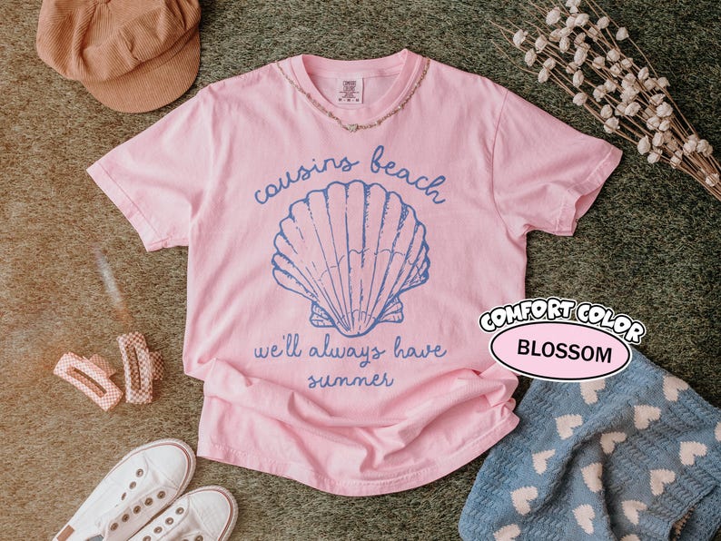 Cousins Beach Comfort T-shirt, The Summer I Turned Pretty Shirt, Team Conrad Team Belly Team Jeremiah Tee, Grappig strandcadeau, Zomer T-shirt afbeelding 8