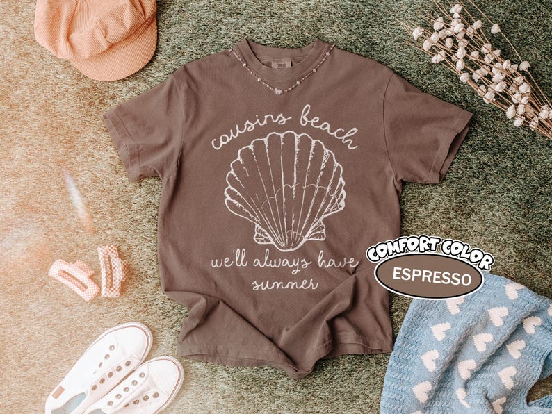 Cousins Beach Comfort T-shirt, The Summer I Turned Pretty Shirt, Team Conrad Team Belly Team Jeremiah Tee, Grappig strandcadeau, Zomer T-shirt afbeelding 3
