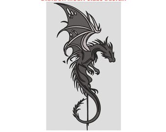 Dragon Embroidery Design | Flying Dragon Machine Embroidery File | Multi Sizes Dragon Pattern | EMB DST PES pdf all format available