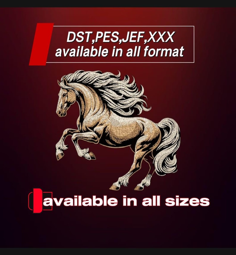 Noble Horse Embroidery Design, Horse Lover Gift, Elegant Noble Horse ...