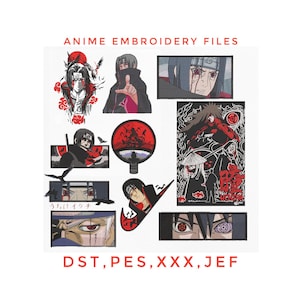 Naruto Embroidery Design Naruto Uzumaki Sasuke Uchiha Itachi Kakashi Anime embroidery jef dst xxx jef naturo anime Embroidery Bundle design