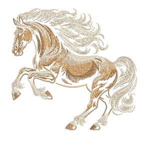 Noble Horse Embroidery Design, Horse Lover Gift, Elegant Noble Horse Embroidery, Wild Animal Embroidery, PES DST JEF Formats - Instant Digit