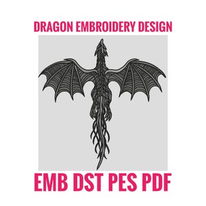Fliegender Drache, Stickdatei 10 zoll, Mythischer Drache, Fantasy Dragon, Maschinenstickerei, digitaler Download dst Neues trendiges Design