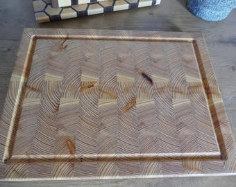 larch end grain cutting board
