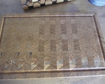 oak end grain cutting board
