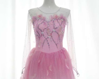 Rose Whisper Figure Skating Dress | Ready to Ship | Girls Competition Dress | Size 135-145 | Handmade Skating Costume