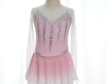 Blossom Rose Figure Skating Dress | Ready to Ship | Girls Competition Dress | Size 120-130 | Handmade skating costume