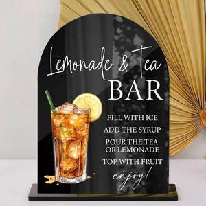 Eistee & Limonade Bar Schild, Limonade Bar Acrylschild, Signature Drink Schild, Alkoholfreies grad Baby Brautdusche Dekor, Hochzeit Bar Menü